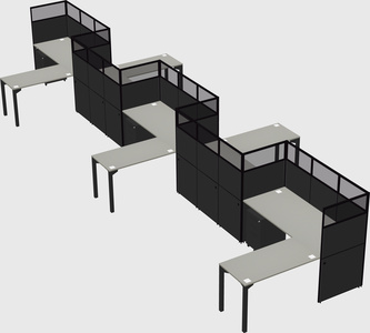L-shape cubicles