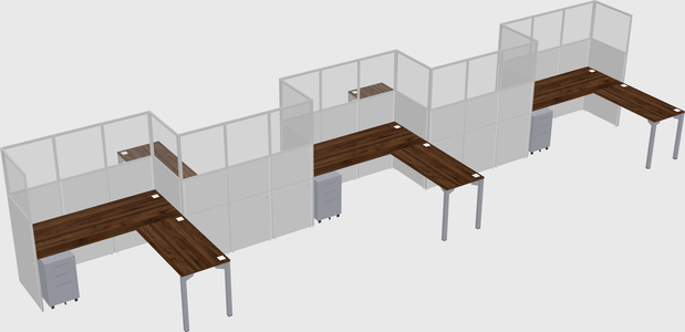 L-shape cubicles
