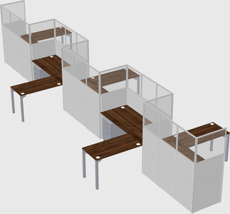 L-shape cubicles