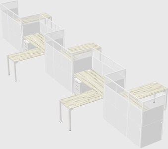 L-shape cubicles