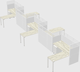 L-shape cubicles