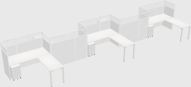 L-shape cubicles