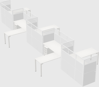 L-shape cubicles
