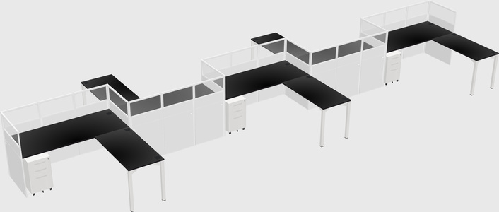 L-shape cubicles