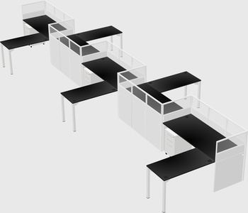 L-shape cubicles