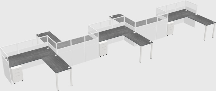 L-shape cubicles