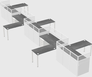 L-shape cubicles
