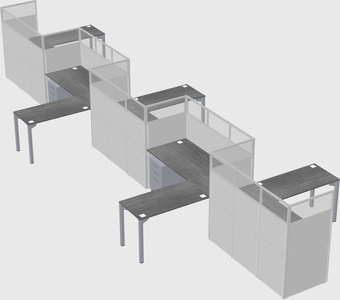 L-shape cubicles