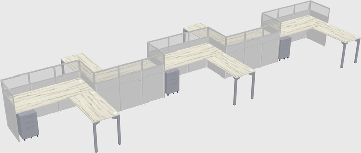 L-shape cubicles