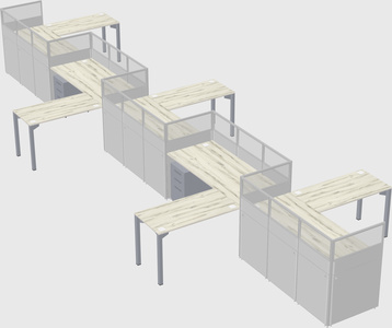 L-shape cubicles