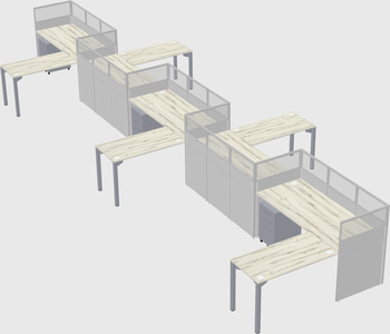L-shape cubicles
