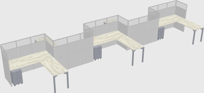 L-shape cubicles