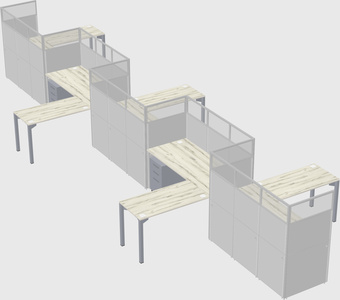 L-shape cubicles