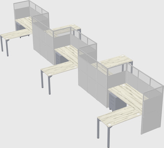 L-shape cubicles