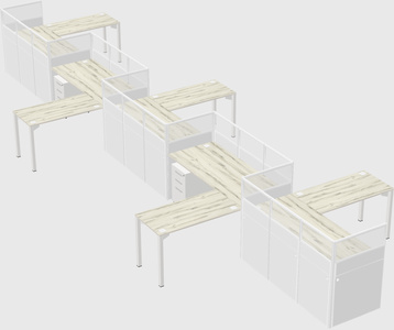L-shape cubicles