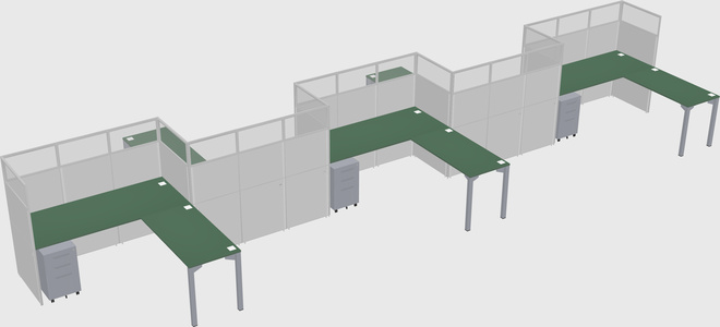L-shape cubicles