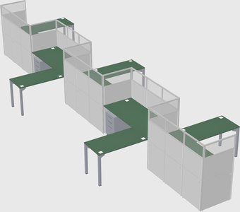 L-shape cubicles