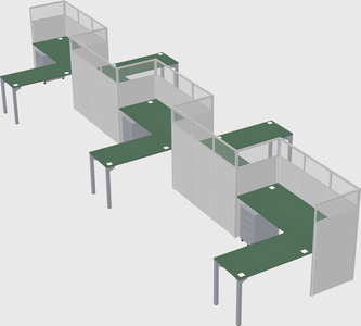 L-shape cubicles
