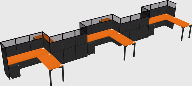 L-shape cubicles