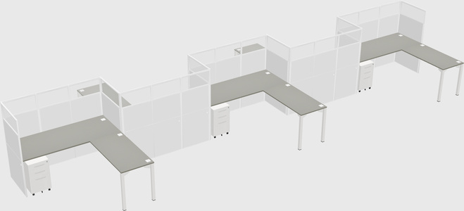 L-shape cubicles