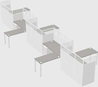 L-shape cubicles
