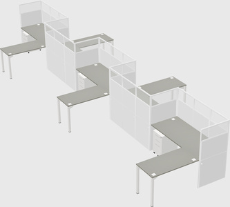 L-shape cubicles