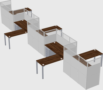 L-shape cubicles