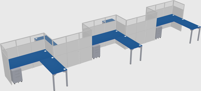 L-shape cubicles
