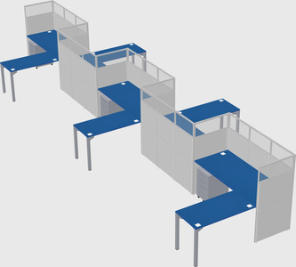 L-shape cubicles