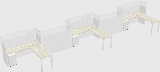 L-shape cubicles