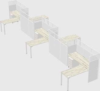 L-shape cubicles