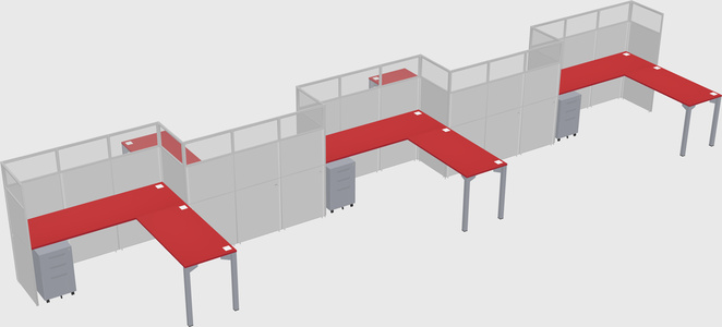 L-shape cubicles