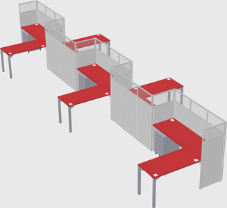 L-shape cubicles