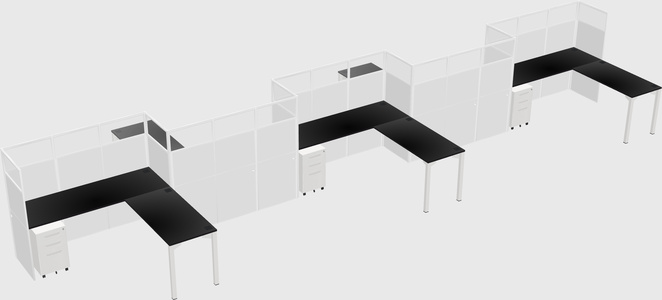 L-shape cubicles