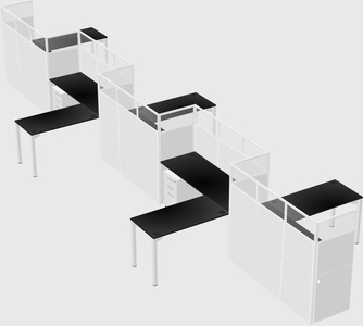 L-shape cubicles