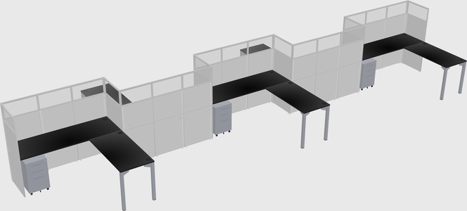 L-shape cubicles