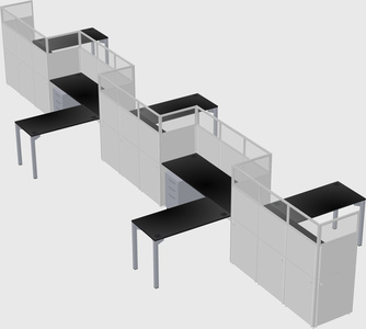 L-shape cubicles