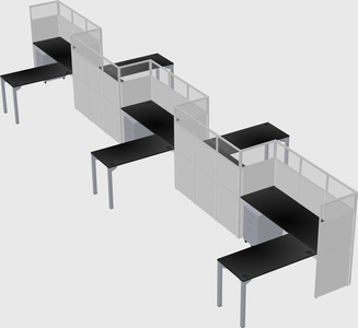 L-shape cubicles