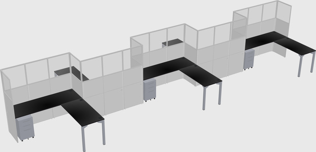 L-shape cubicles