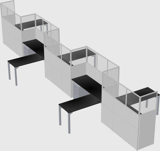L-shape cubicles