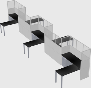 L-shape cubicles