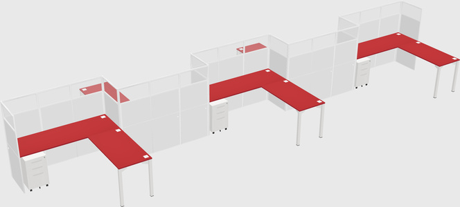 L-shape cubicles