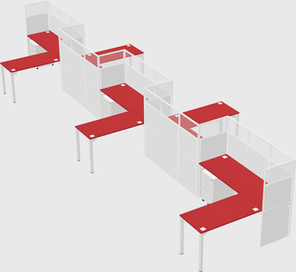 L-shape cubicles