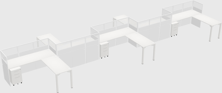 L-shape cubicles