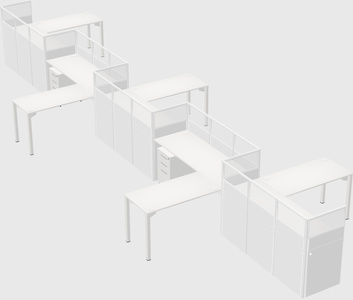 L-shape cubicles
