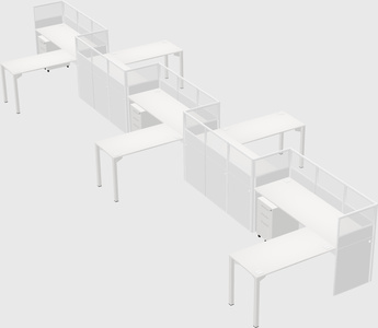 L-shape cubicles