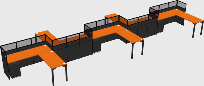 L-shape cubicles