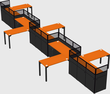L-shape cubicles