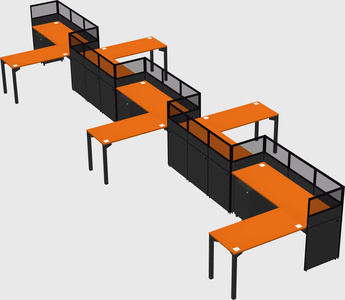 L-shape cubicles