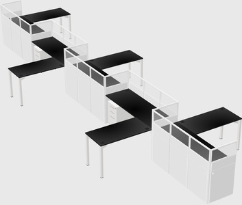L-shape cubicles